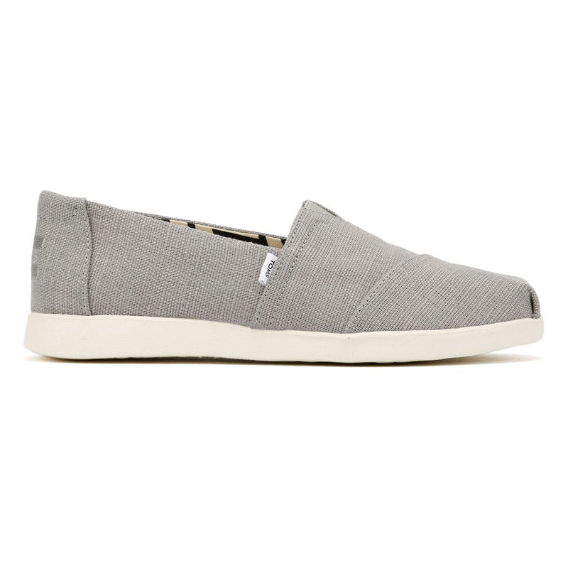 TOMS Alpargata Plus Heritage Scarpe In Tela Grigia Da Donna Con Zeppa.