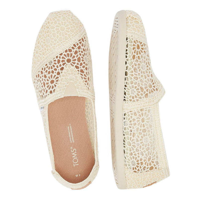 TOMS Apargata Crochet Natural Espadrilles Donna Sandalo Beige