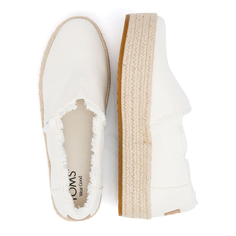 TOMS Valencia Scarpe Espadrillas Bianche Da Donna In Tela