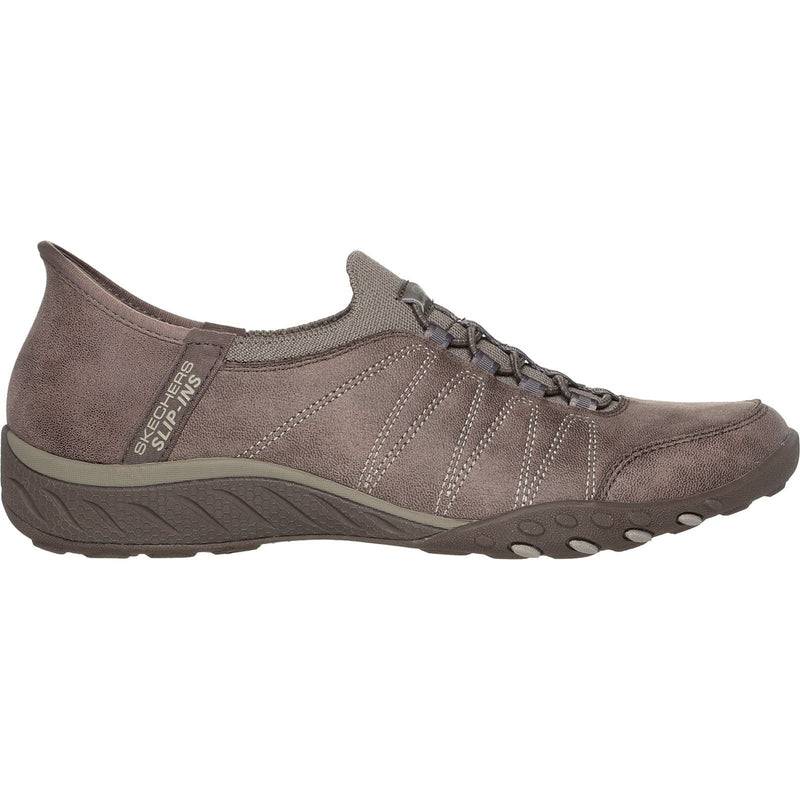 Skechers Breathe-Easy Home-Body Sneakers In Tessuto Dark Taupe Da Donna