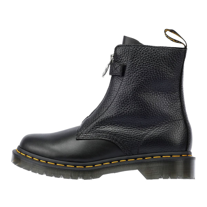 Dr. Martens 1460 Pascal Front Zip Stivali Neri In Pelle Da Donna