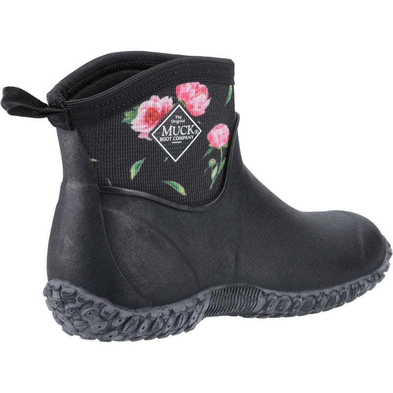 Muck Boots Muckster II Ankle Stivali Di Gomma Neri/Con Rose Wellington