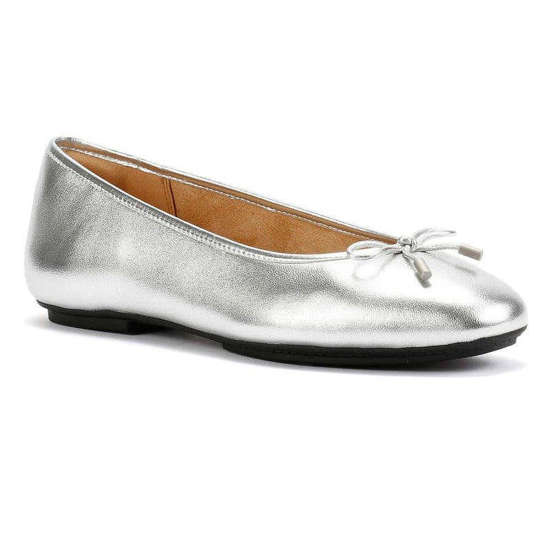 FitFlop Delicato Scarpe Piatte In Pelle Argentata Da Donna