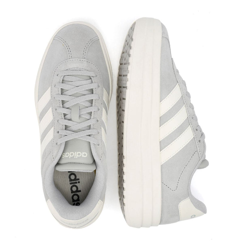Adidas VL Court Bold Scarpe Da Ginnastica Grigie In Pelle Da Donna