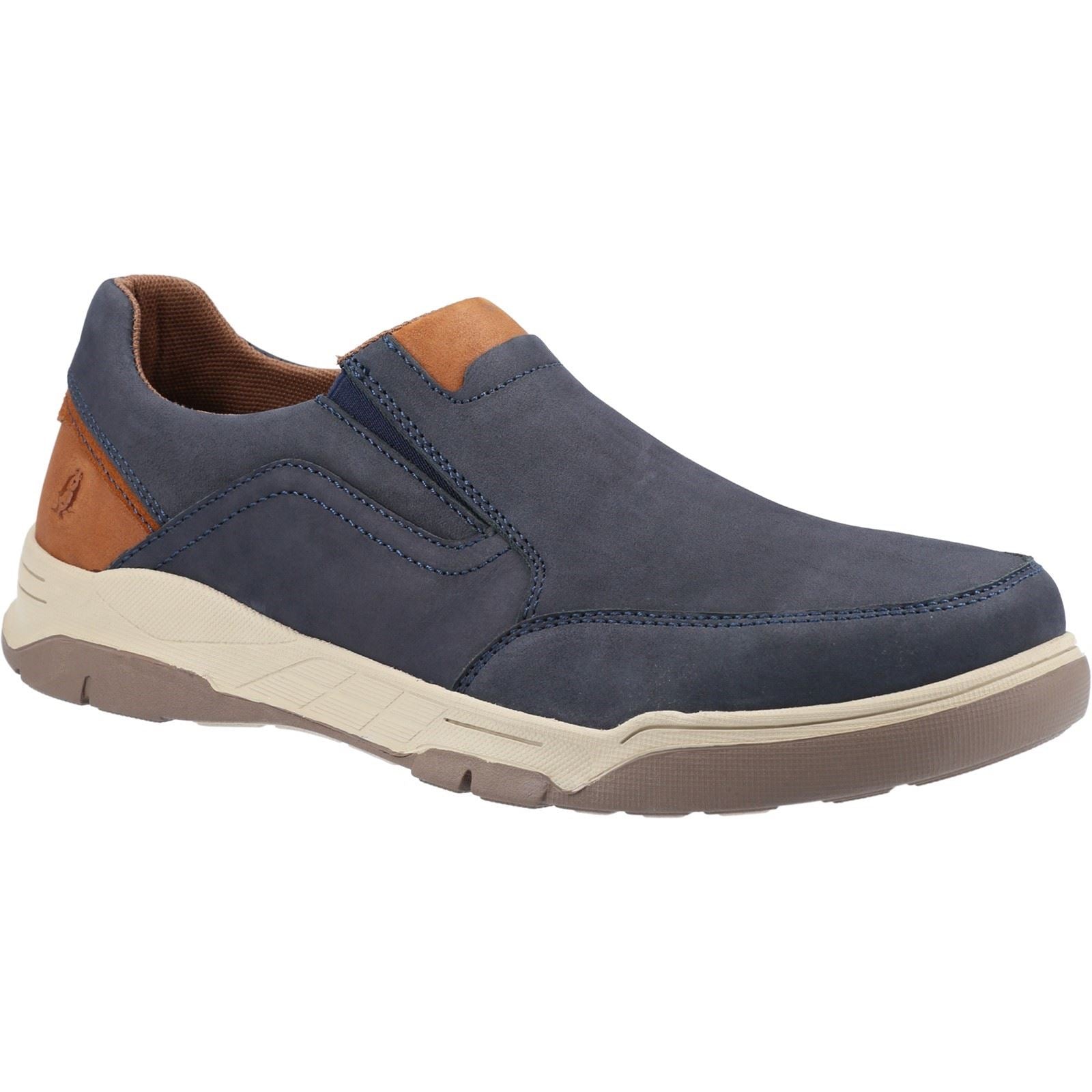 Hush Puppies Fletcher Mocassini In Pelle Blu / Marrone Per Uomo