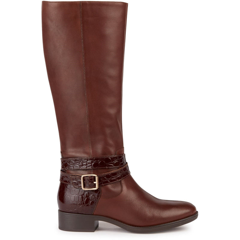 Geox D Felicity Stivali Da Donna Marroni In Pelle