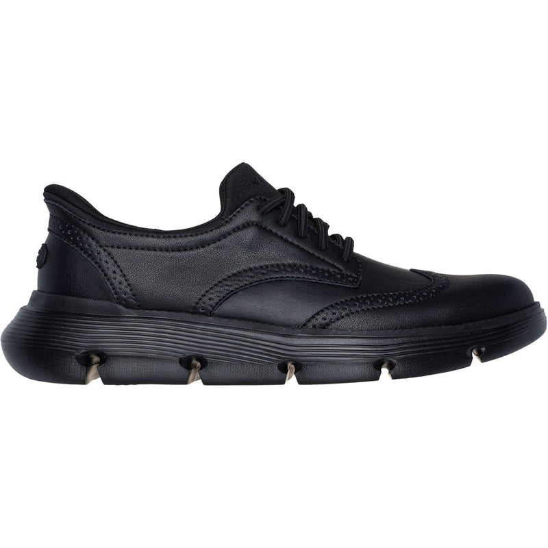 Skechers Garza Sully Scarpe Stringate In Pelle Da Uomo Nere