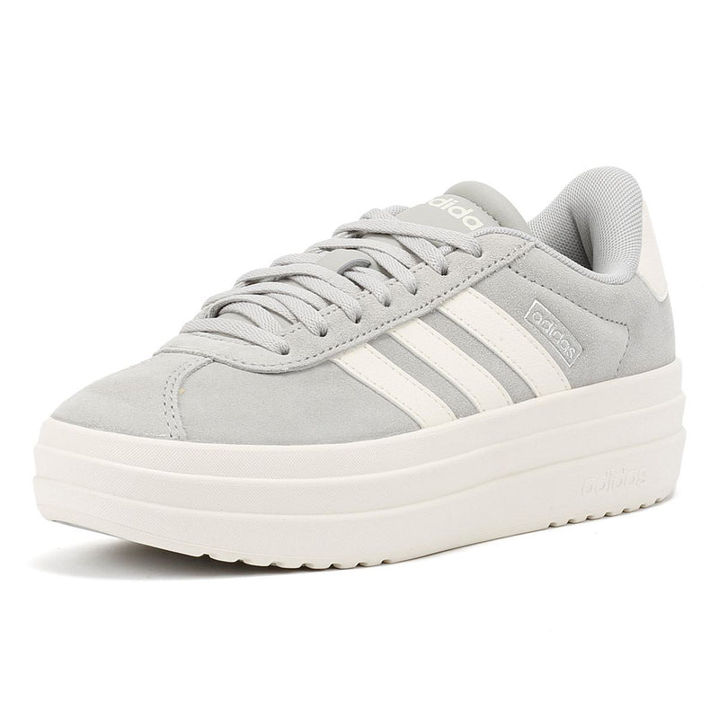 Adidas VL Court Bold Scarpe Da Ginnastica Grigie In Pelle Da Donna