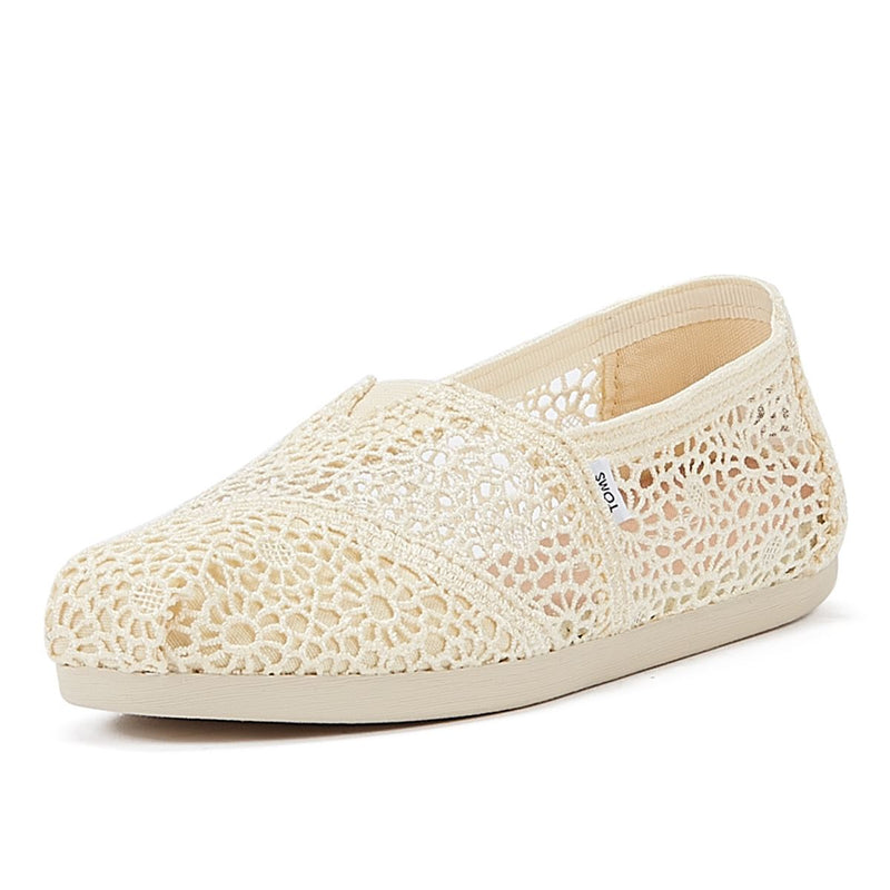 TOMS Apargata Crochet Natural Espadrilles Donna Sandalo Beige