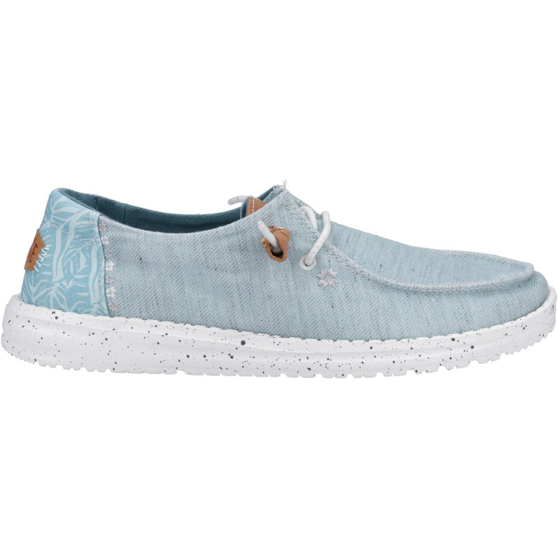 HEYDUDE Wendy Heathered Slub Tropical Mocassini Blu Da Donna