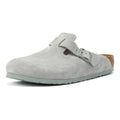 Birkenstock Boston Zoccoli Grigi In Camoscio