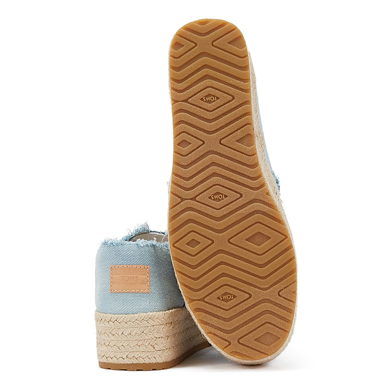 TOMS Washed Denim Valencia Espadrillas blu pastello Donna Sandalo blu