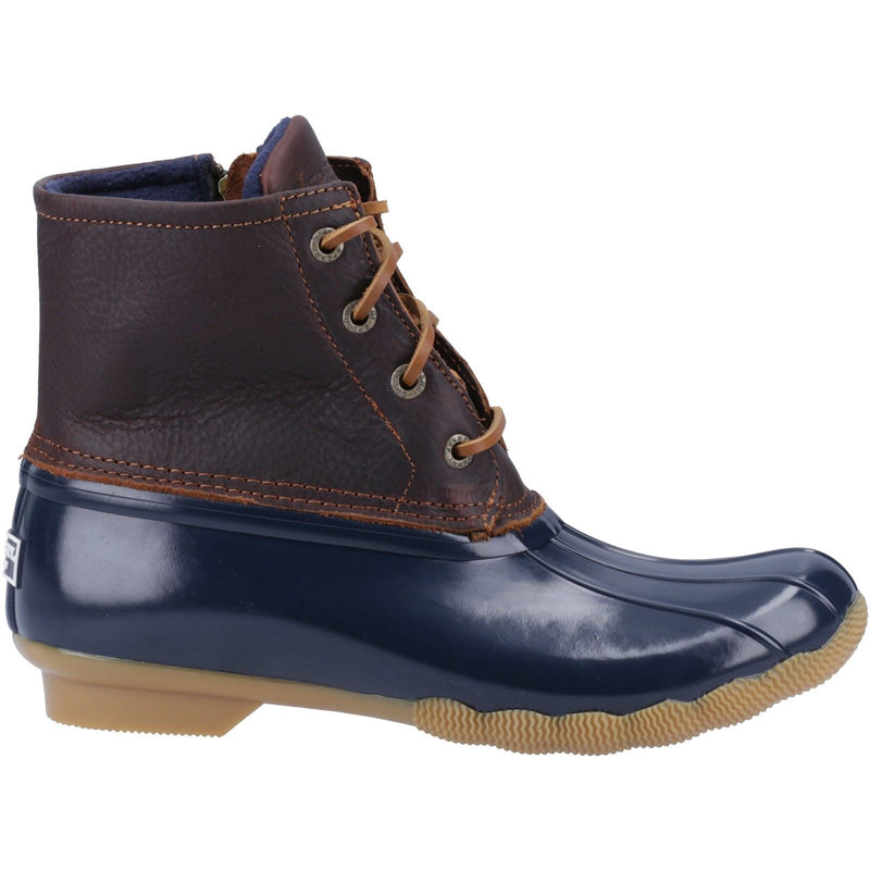 Sperry Saltwater Duck Stivali Di Gomma Color Cuoio/Marina In Ecopelle