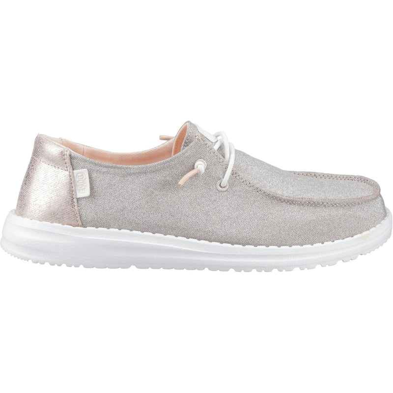 HEYDUDE Wendy Metallic Sparkle Mocassini Da Donna Color Oro Rosa In Sintetico