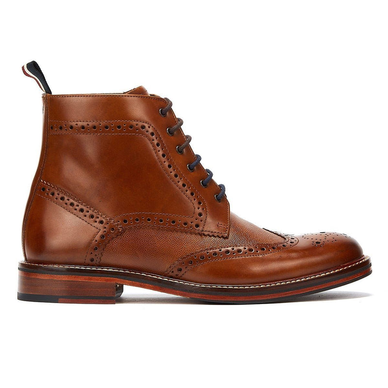 Ben Sherman Alfred Brogue Stivali Da Uomo In Pelle Marrone.