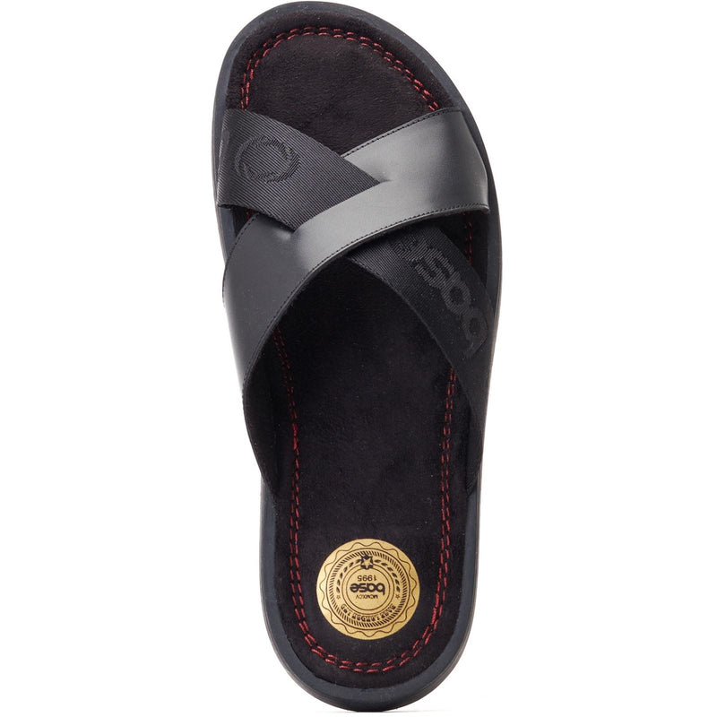 Base London Webb Sandali Neri In Pelle Da Uomo