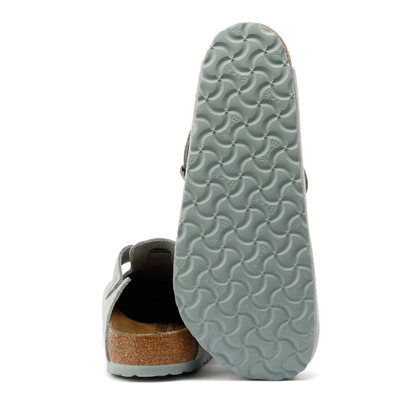 Birkenstock Boston Zoccoli Grigi In Camoscio