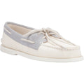 Sperry Authentic Original 2-Eye Seacycled Scarpe In Cotone Color Crema Da Uomo Con Lacci.