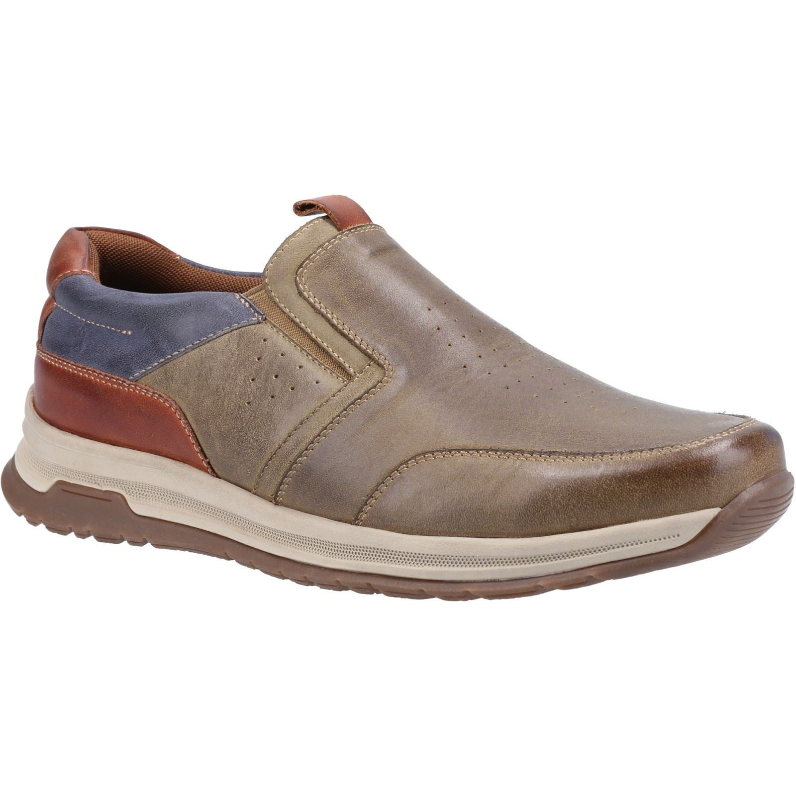 Hush Puppies Cole Mocassini In Pelle Marrone/Kaki/Navy/Tan Per Uomo