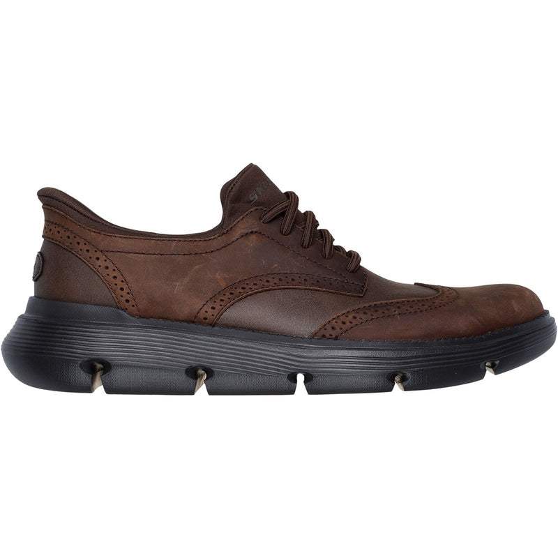 Skechers Garza Sully Scarpe Stringate In Pelle Da Uomo Color Cacao