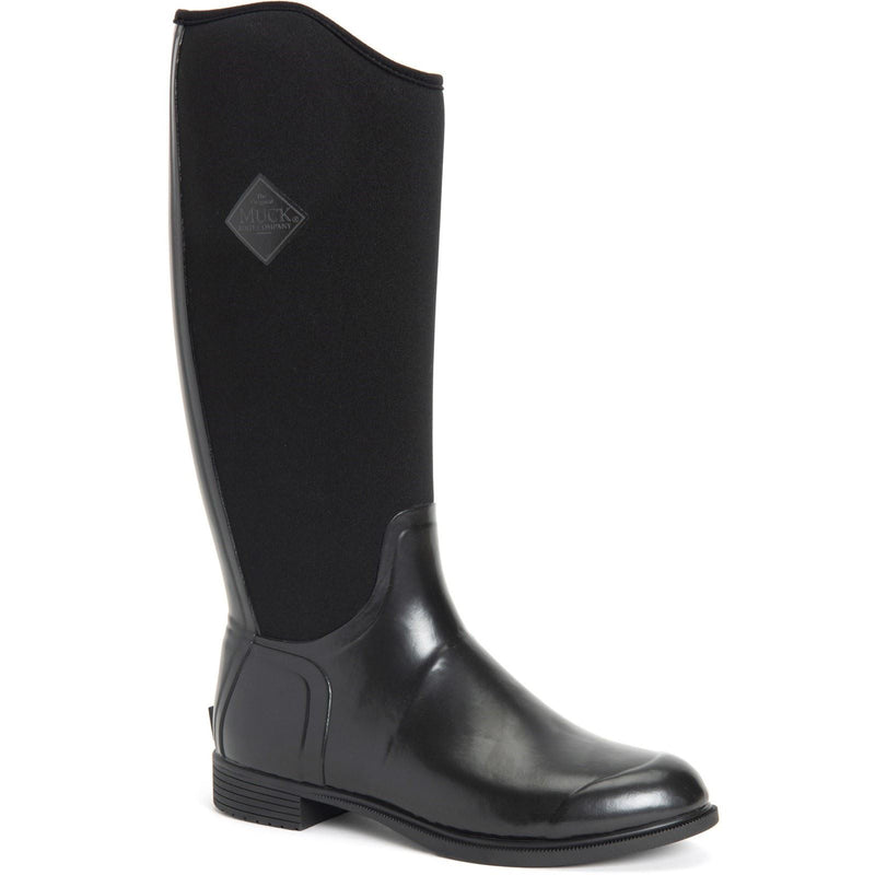 Muck Boots Derby Tall Stivali In Gomma Nera Da Pioggia