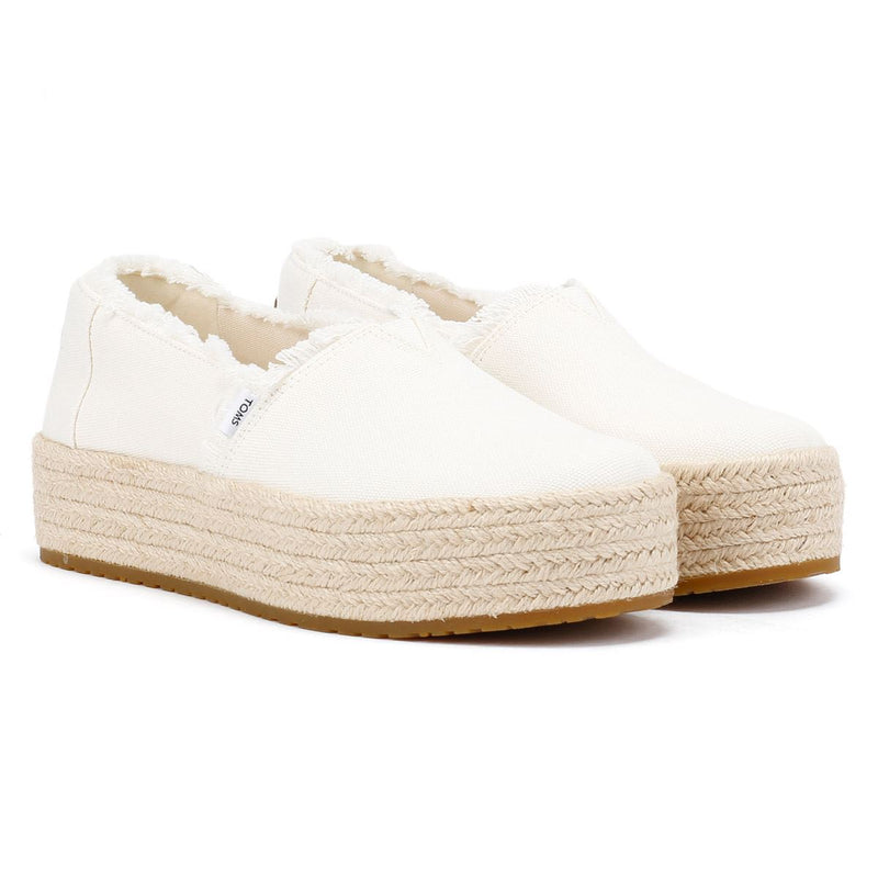 TOMS Valencia Scarpe Espadrillas Bianche Da Donna In Tela