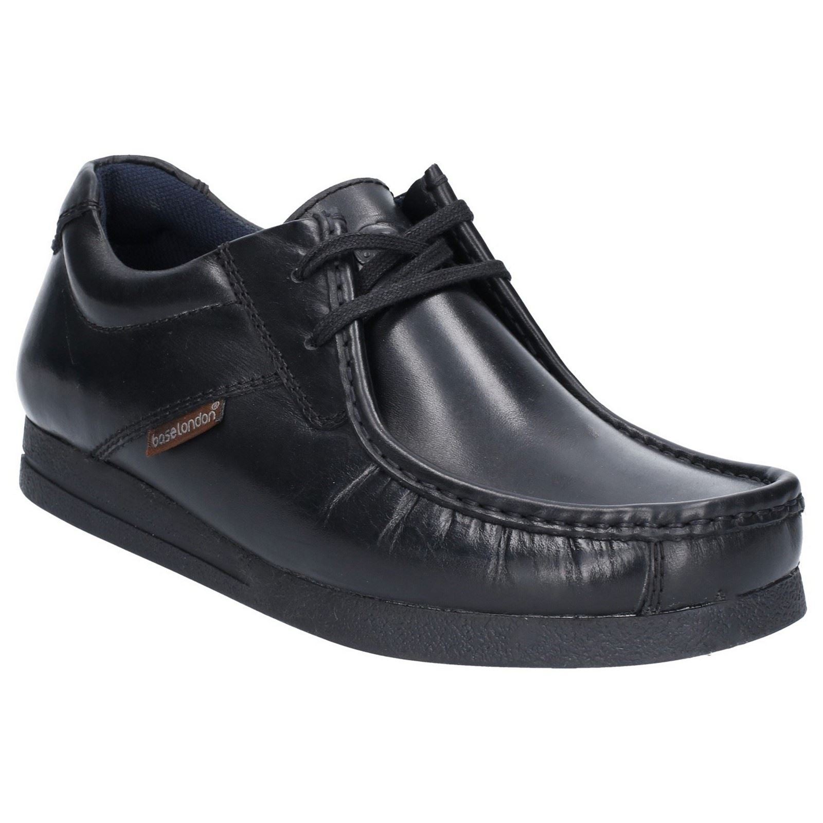 Base London Event Scarpe Stringate In Pelle Da Uomo Nere