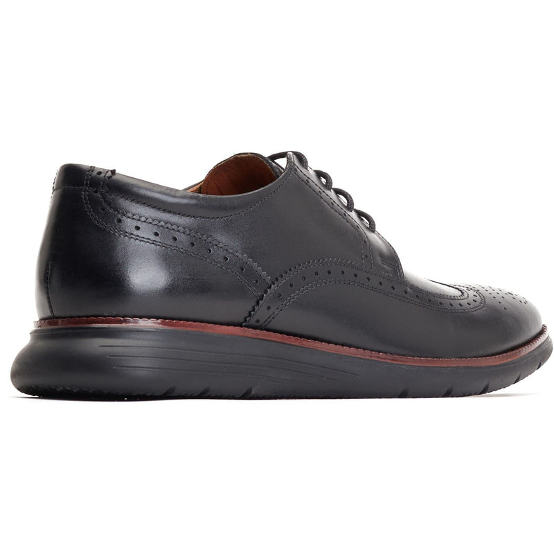 Base London Flight Scarpe Nere In Stile Brogue In Pelle Da Uomo