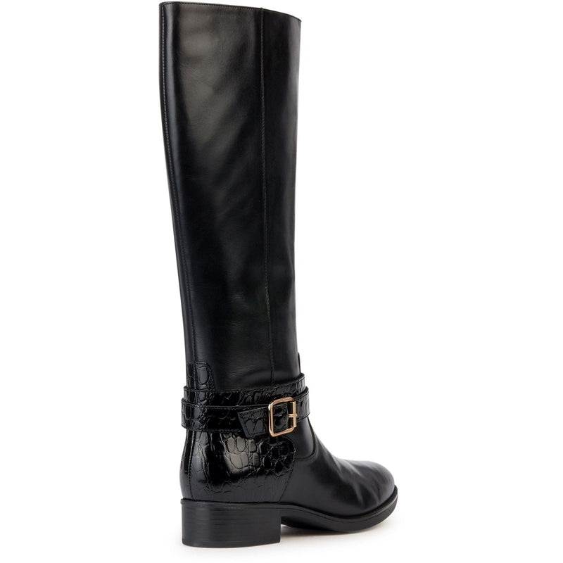 Geox D Felicity Stivali Da Donna In Pelle Nera