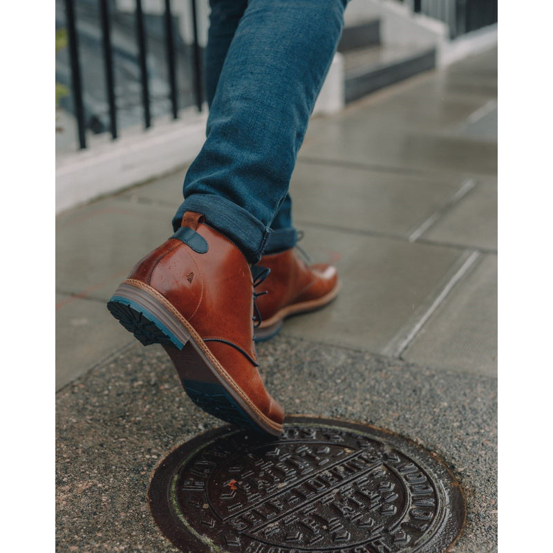 Hush Puppies Jonas Chukka Stivali Da Uomo In Pelle Color Tan