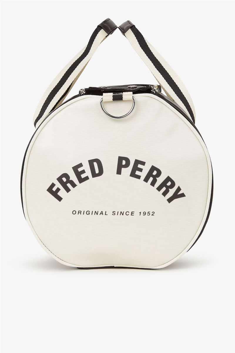 Fred Perry Classic Barrel Borsa A Tracolla In Poliestere Nero/Ecru