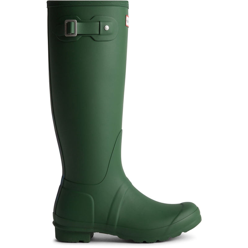 Hunter Original Tall Tartan Back Strap Stivali Di Gomma Verdi Da Donna.