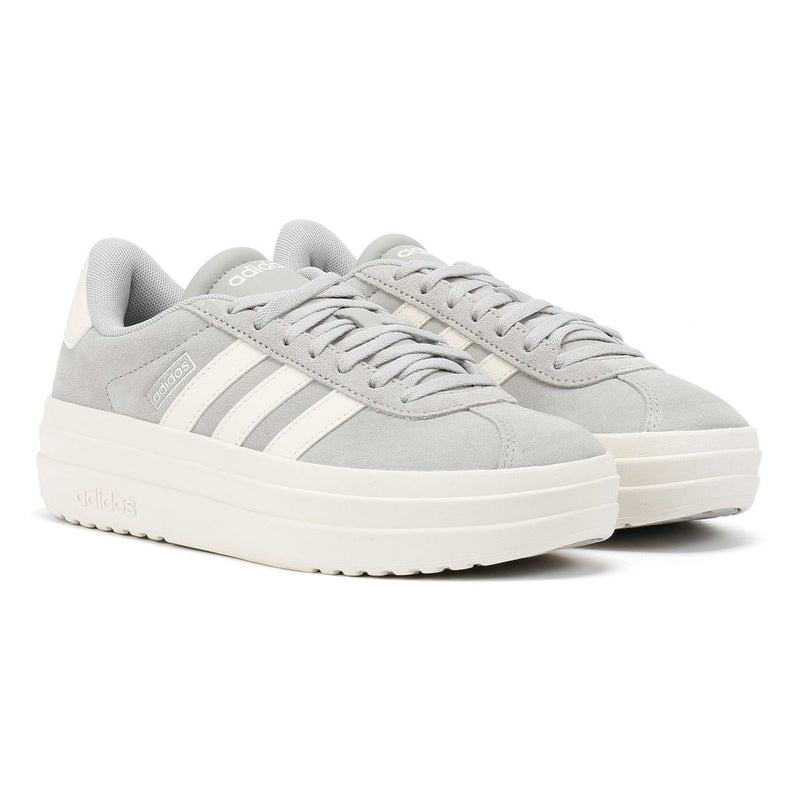 Adidas VL Court Bold Scarpe Da Ginnastica Grigie In Pelle Da Donna