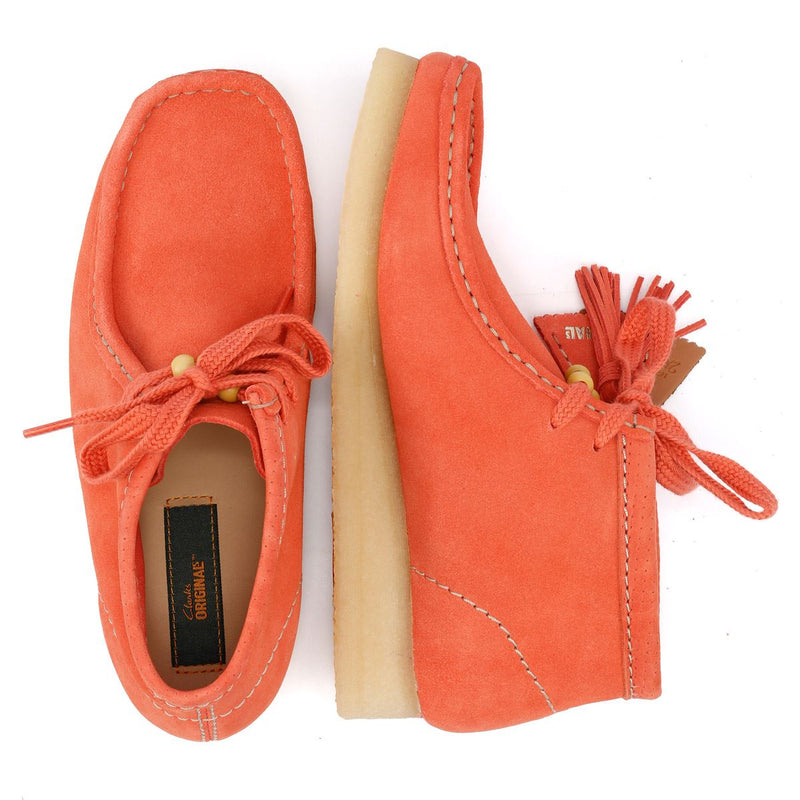 Clarks Originals Wallabee Stivali In Pelle Scamosciata Arancioni Da Donna