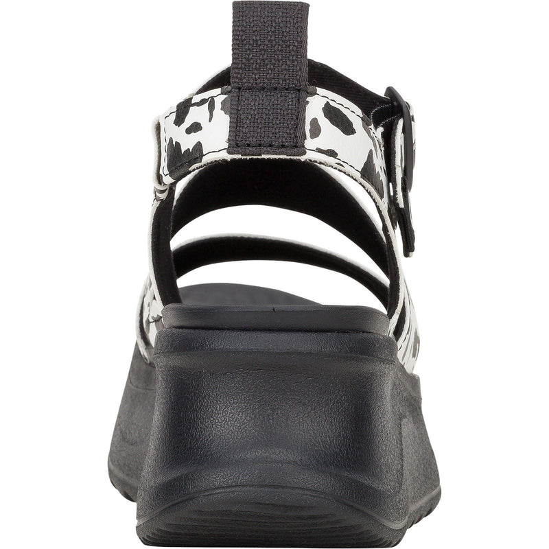 HEYDUDE Delray Buckle Animal Sandali Da Donna In Sintetico Nero/Bianco