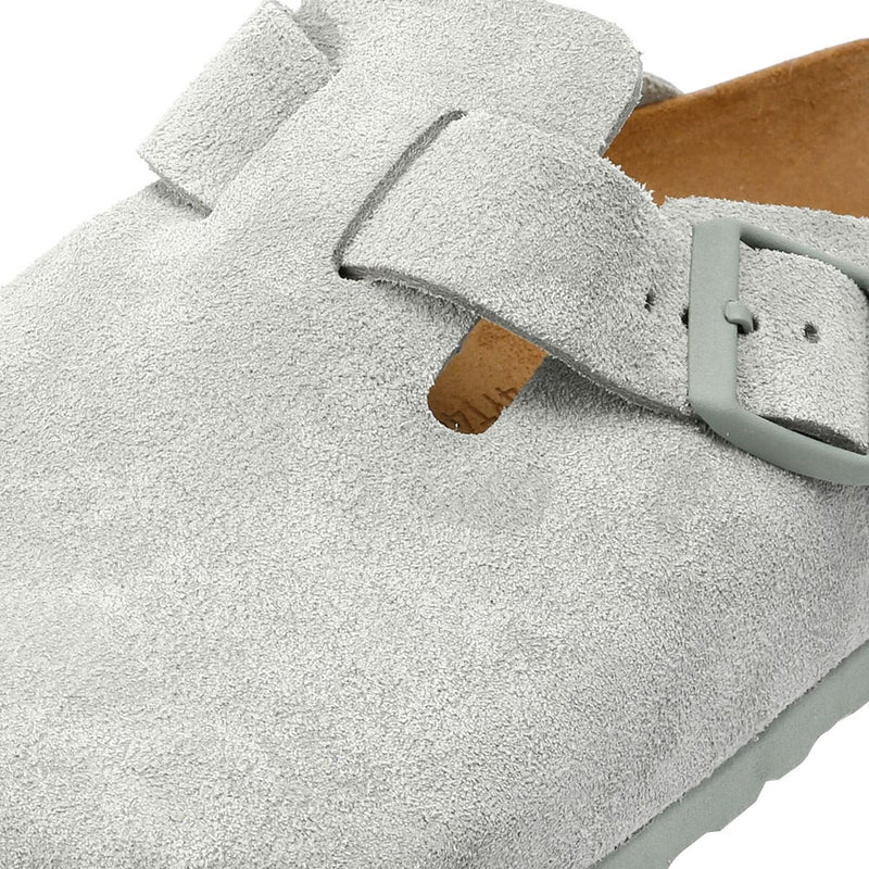 Birkenstock Boston Zoccoli Grigi In Camoscio