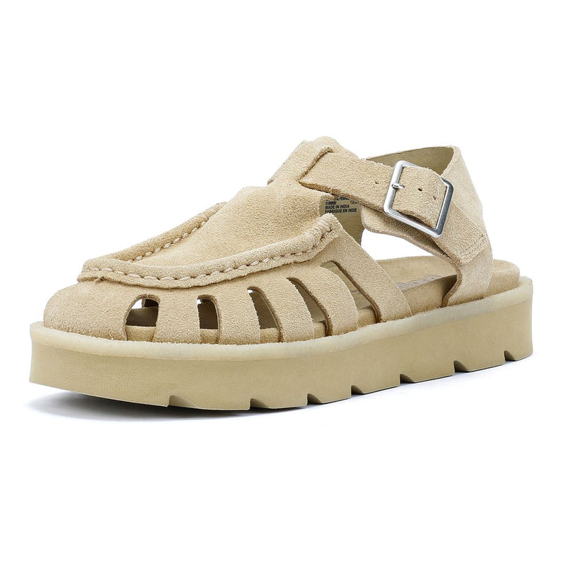 Clarks Originals Meadow Buckle Sandali Beige In Camoscio Da Donna