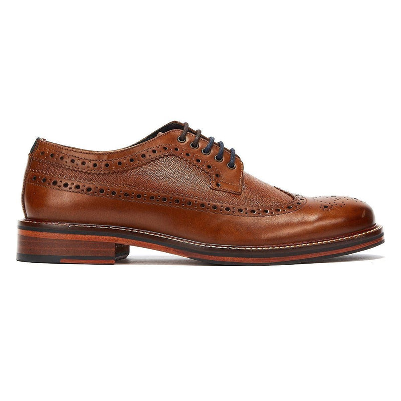 Ben Sherman Archie Brogue Scarpe Stringate Da Uomo In Pelle Marrone.