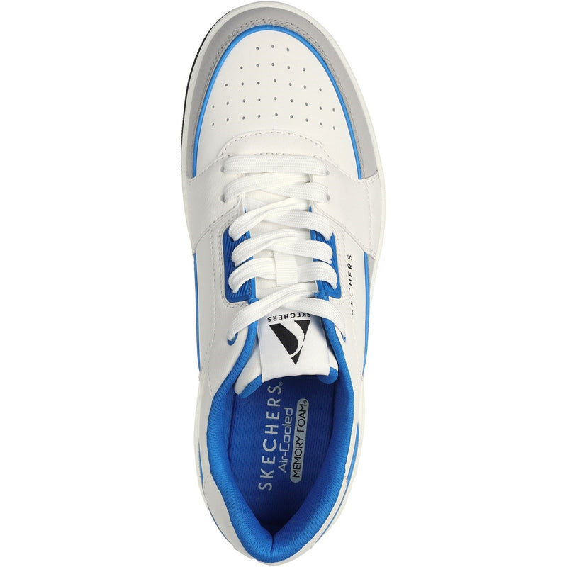 Skechers Uno Court Low-Post Sneakers In Pelle Bianche/Blu Da Uomo