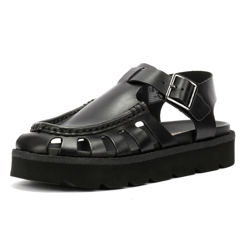Clarks Originals Meadow Buckle Sandali Neri In Pelle Da Donna