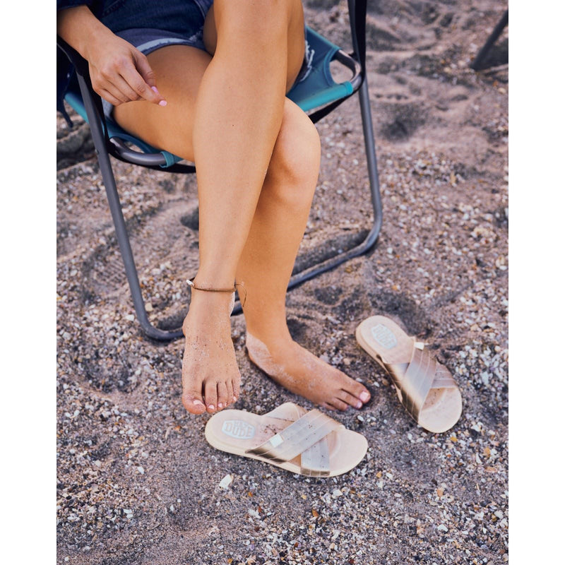HEYDUDE Christi Slide Distressed Sandaloi Metallici Da Donna
