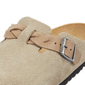 Birkenstock Boston Zoccoli In Camoscio Color Taupe Da Donna