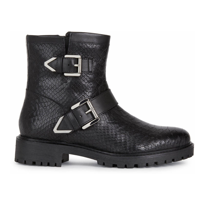Geox Hoara Stivali Neri Da Donna In Pelle Bovina