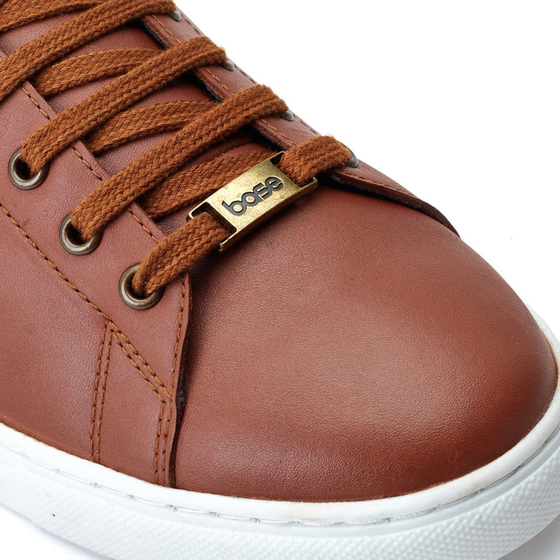 Base London Tucker Sneakers Da Uomo In Pelle Color Cuoio Bruciato