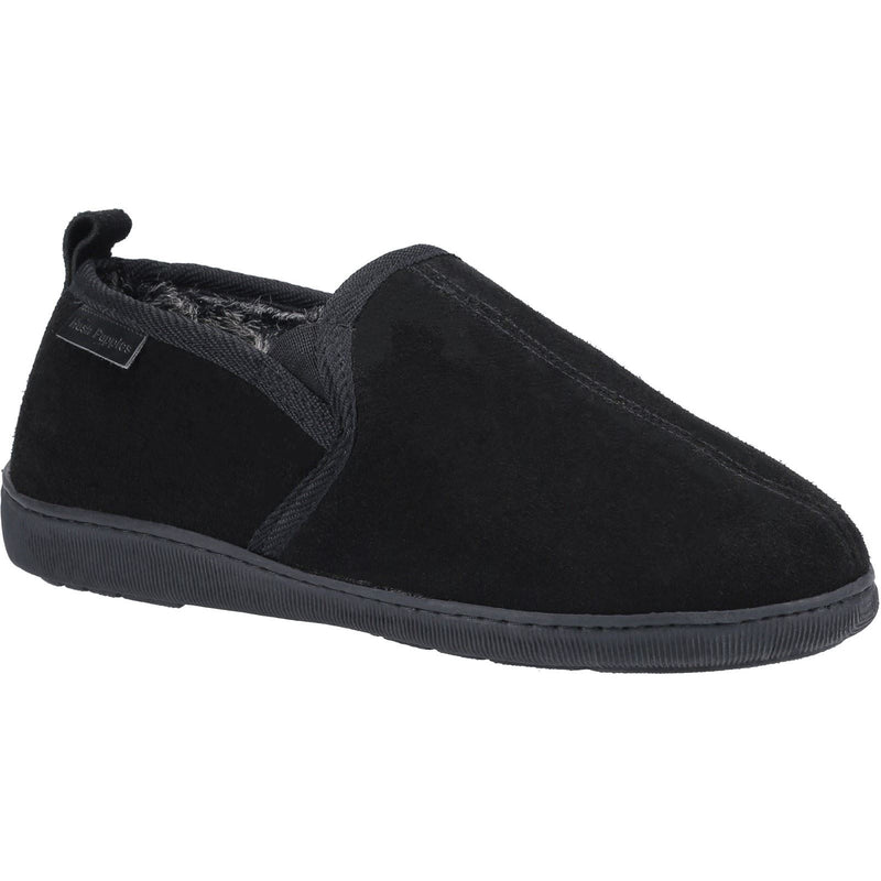 Hush Puppies Arnold Pantofole Nere In Camoscio Da Uomo