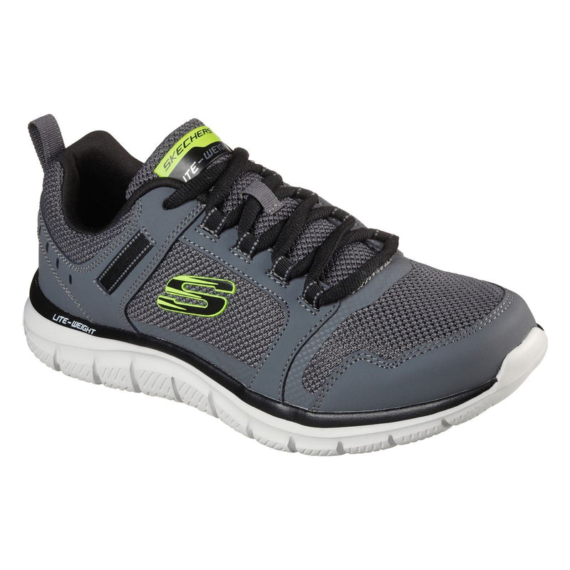 Skechers Track Knockhill Scarpe Da Ginnastica Uomo In Pelle Grigio Antracite/Nero