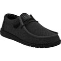 HEYDUDE Wally Sox Scarpe Da Barca In Micro Camoscio Nero Totale Da Uomo
