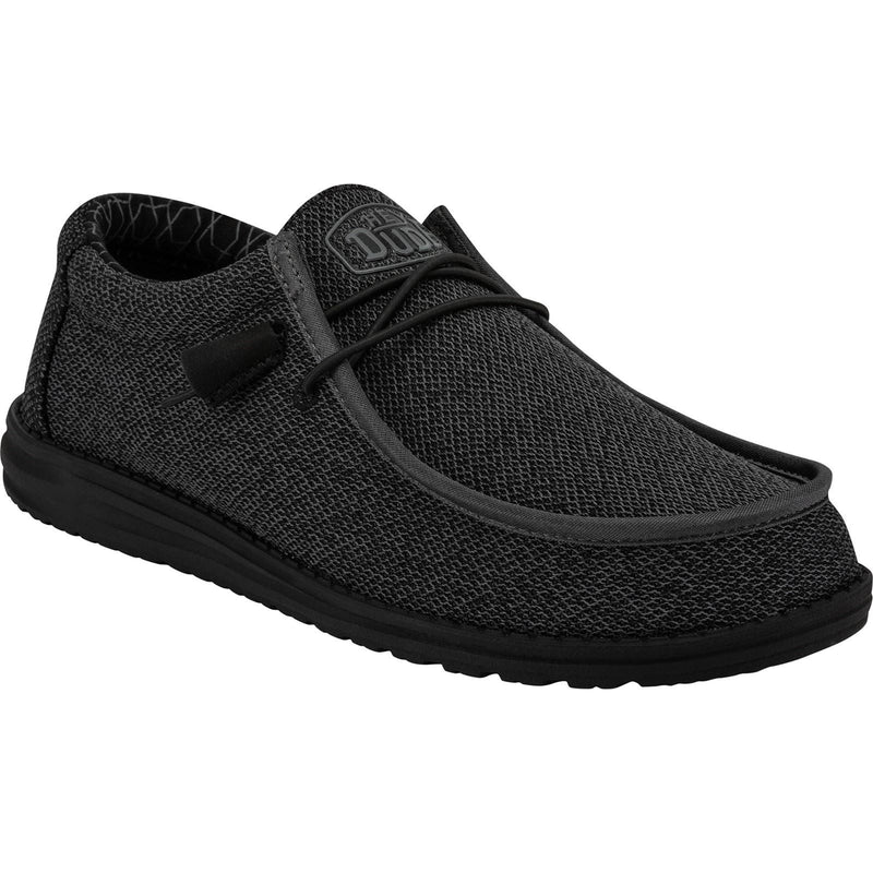 HEYDUDE Wally Sox Scarpe Da Barca In Micro Camoscio Nero Totale Da Uomo