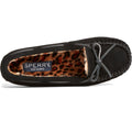 Sperry Reina Pantofole Da Donna Nere/Leopardo In Camoscio