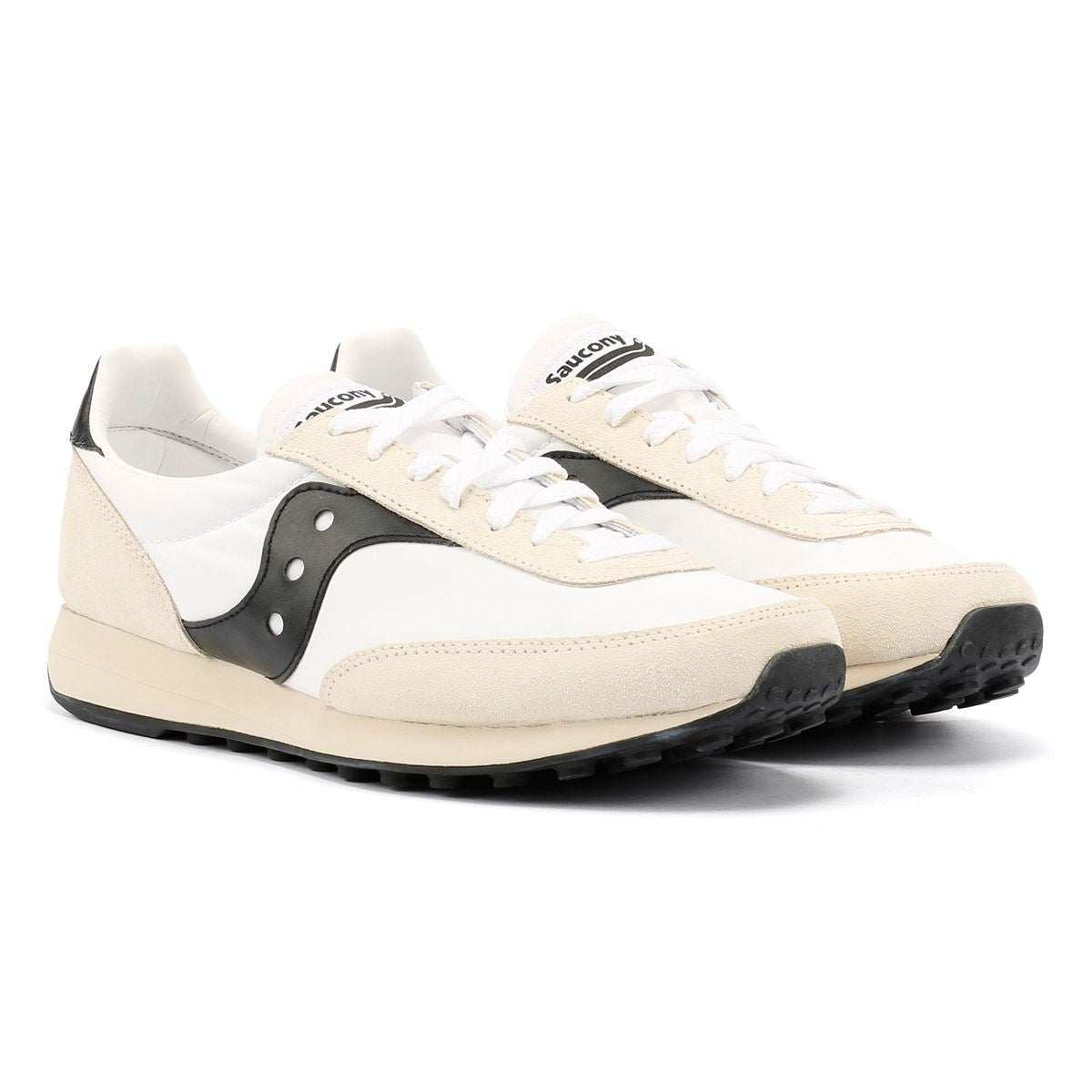Saucony Trainer 80 Sneaker Bianche In Camoscio.